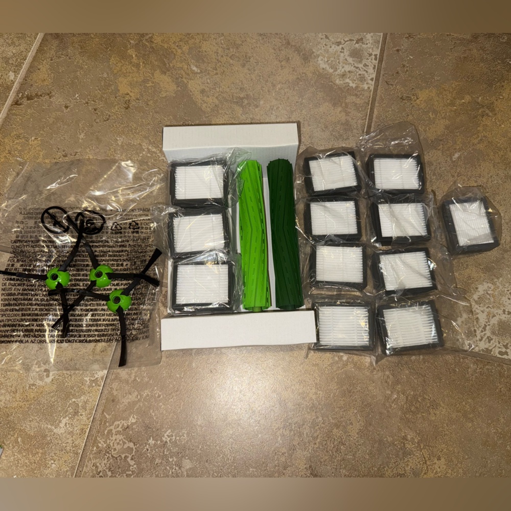 Roomba 12 Filters, 3 Sweeping Brushes & 1 set rubber Brushes for e, i & j Series - Picture 7 of 10